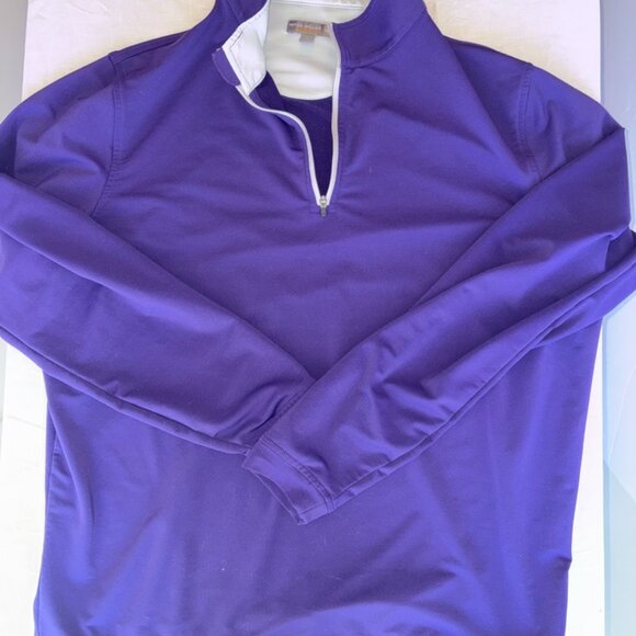 Peter Millar Summer Comfort Performance Golf Quarter-Zip Pullover Purple size L - Picture 1 of 9